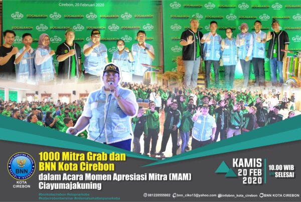 1000 Mitra Grab dan BNN Kota Cirebon dalam acara MAM