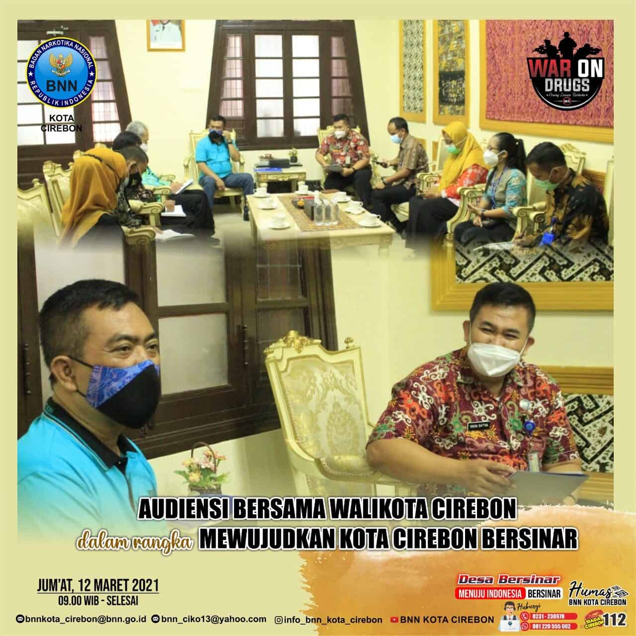 Audiensi bersama Walikota Cirebon, BNN Kota Cirebon : Deklarasi 22 Kelurahan Bersinar Audiensi bersama Walikota Cirebon, BNN Kota Cirebon : Deklarasi 22 Kelurahan Bersinar