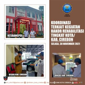 Koordinasi ke instansi di wilayah Kab. Cirebon terkait kegiatan Rakor Rehabilitasi tingkat Kota/Kab. Cirebon