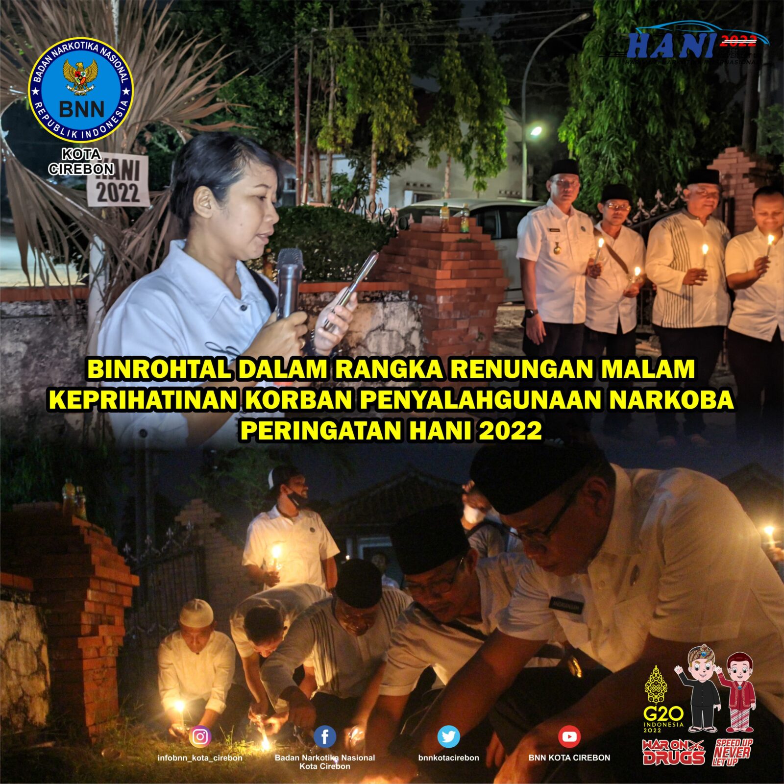 Renungan Malam Keprihatinan Korban Penyalahgunaan Narkoba dalam rangka Peringatan Hari Anti Narkotika Internasional (Hani) 2022. Renungan Malam Renungan Keprihatinan Korban Penyalahgunaan Narkoba dalam rangka Peringatan Hari Anti Narkotika Internasional (Hani) 2022.