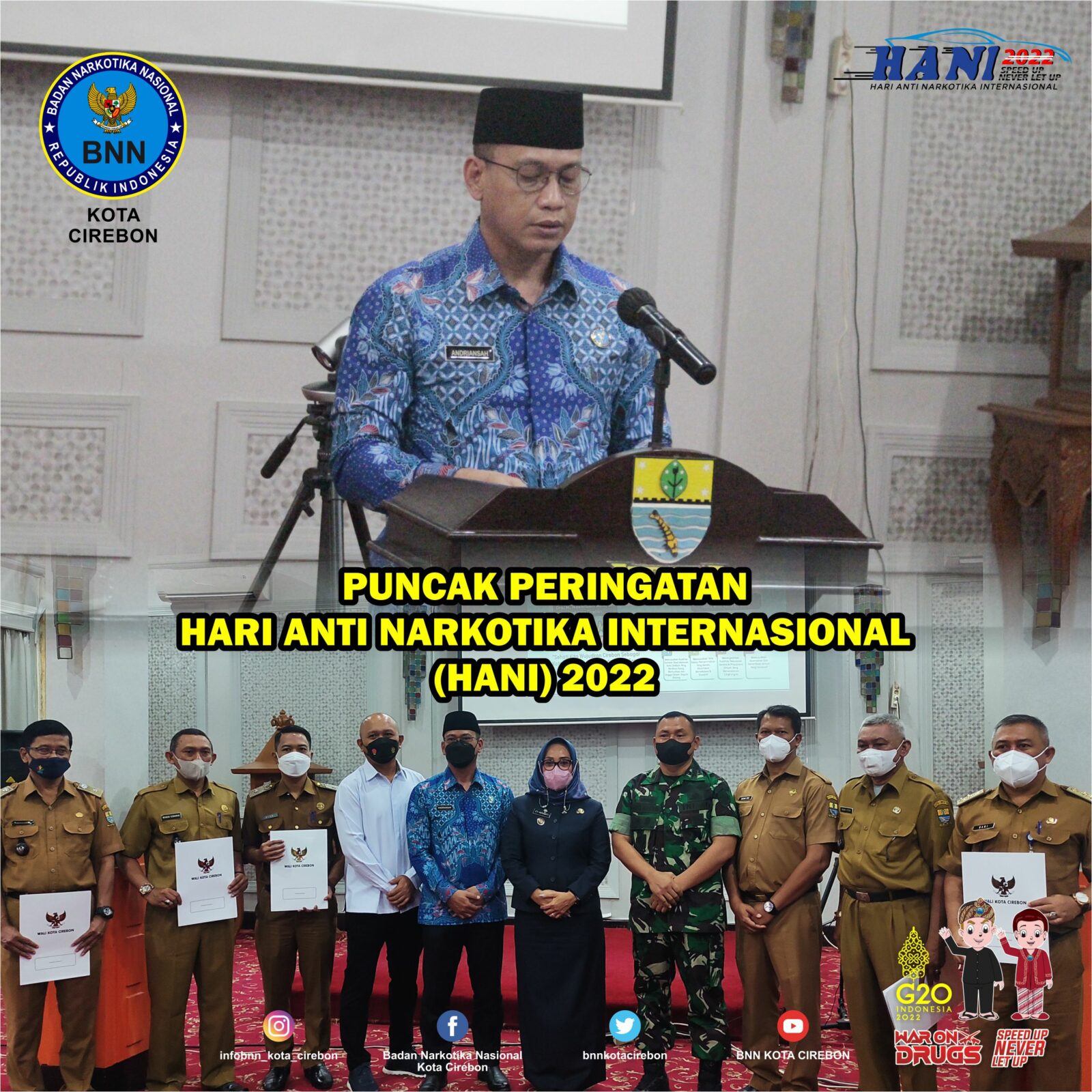 Sinergi Pemkot Cirebon dan BNN Kota Cirebon Puncak Peringatan Hari Anti Narkotika Internasional ( Hani ) 2022 Sinergi Pemkot Cirebon dan BNN Kota Cirebon Puncak Peringatan Hari Anti Narkotika Internasional ( Hani ) 2022
