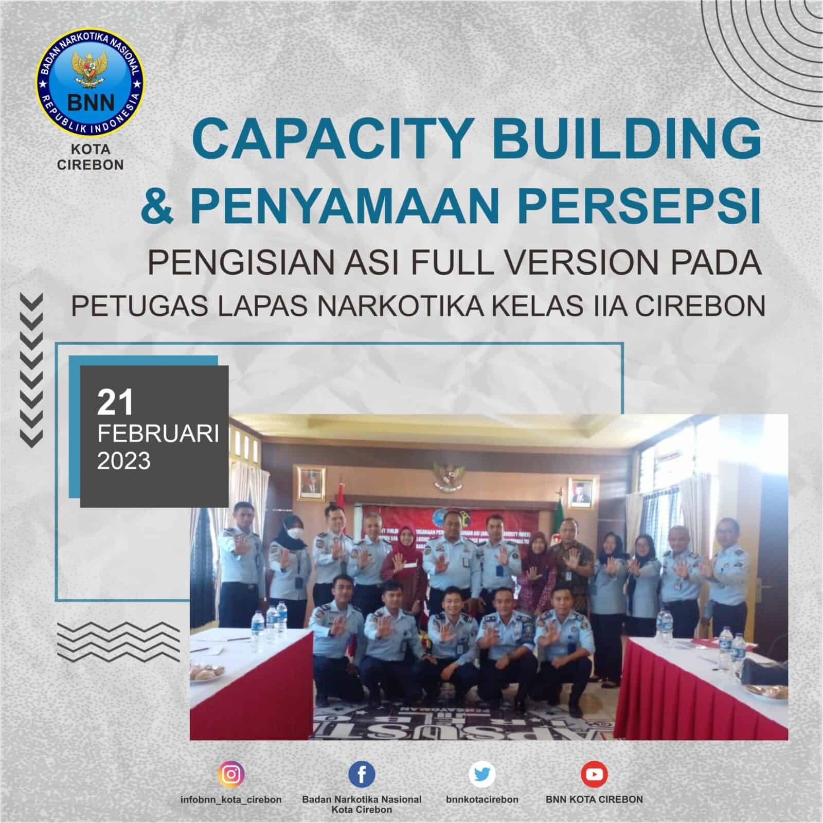 Implementasi dari Perjanjian Kerjasama dengan Lapas Narkotika Kelas II A, BNN Kota Cirebon Lakukan Capacity Building 