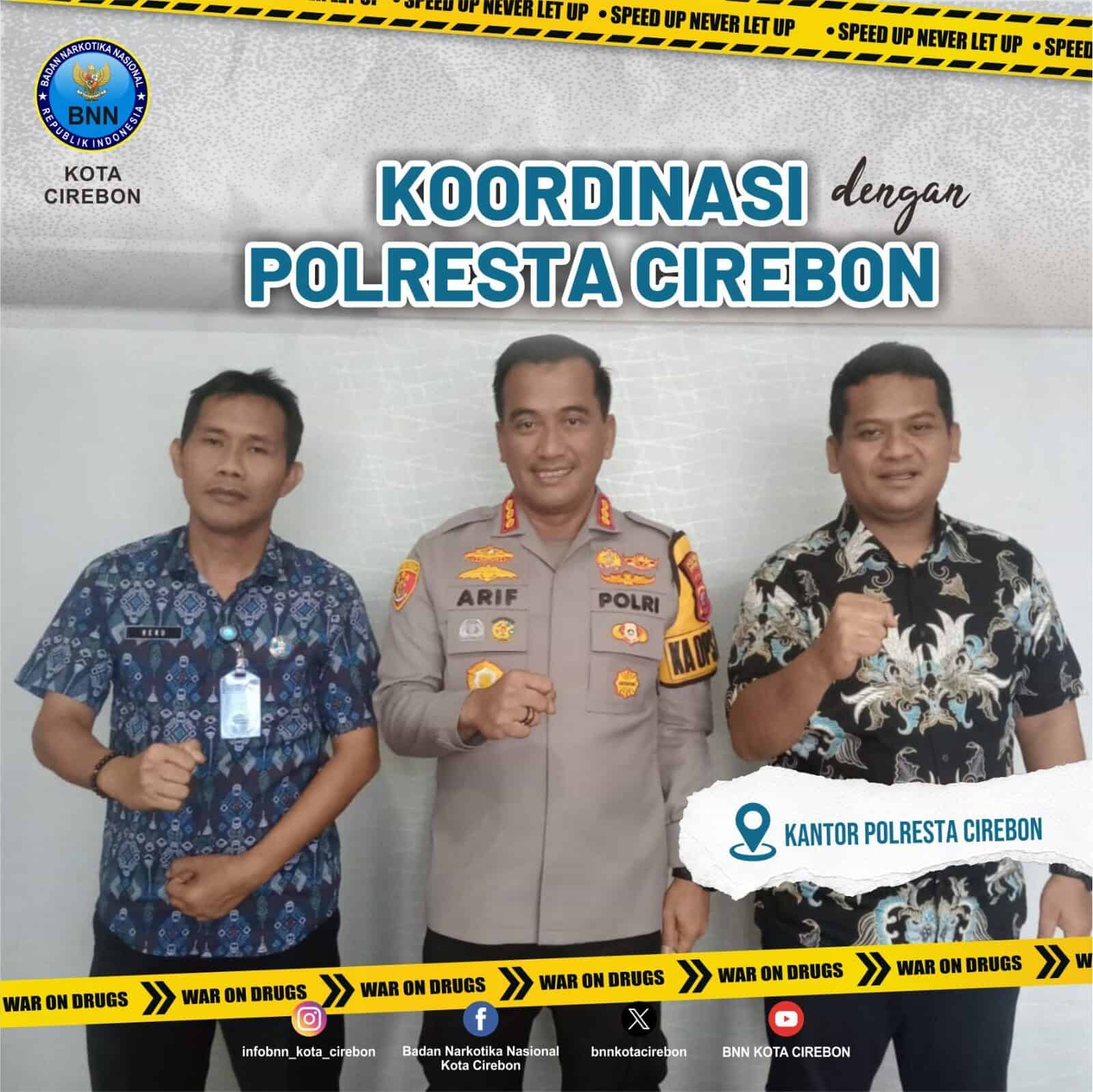 Koordinasi BNN Kota Cirebon dengan Polresta Cirebon Koordinasi BNN Kota Cirebon dengan